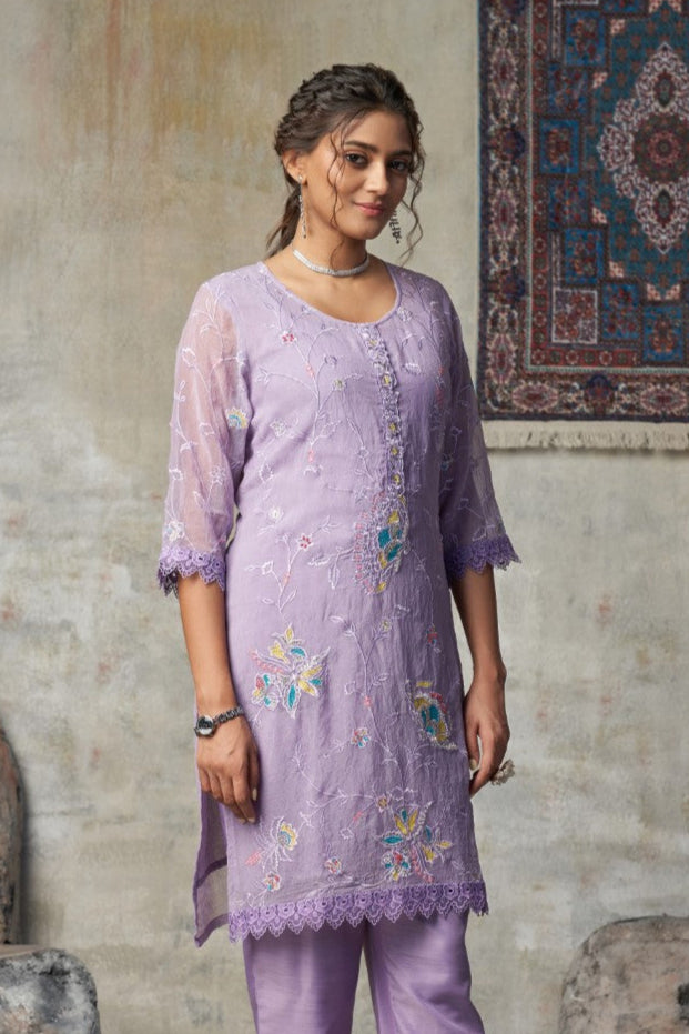 Anumeha lavender work co-ord set