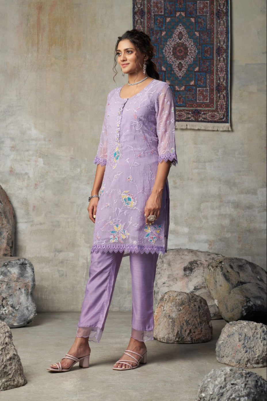 Anumeha lavender work co-ord set