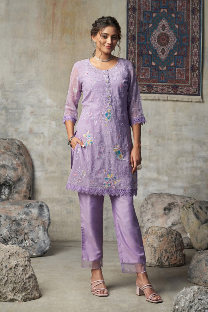 Anumeha lavender work co-ord set
