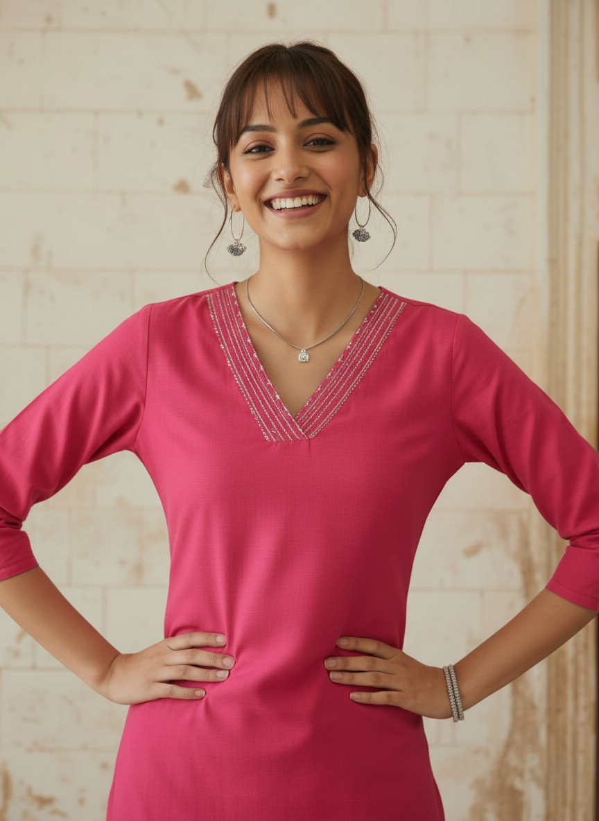 Swades rouge cotton co-ord set