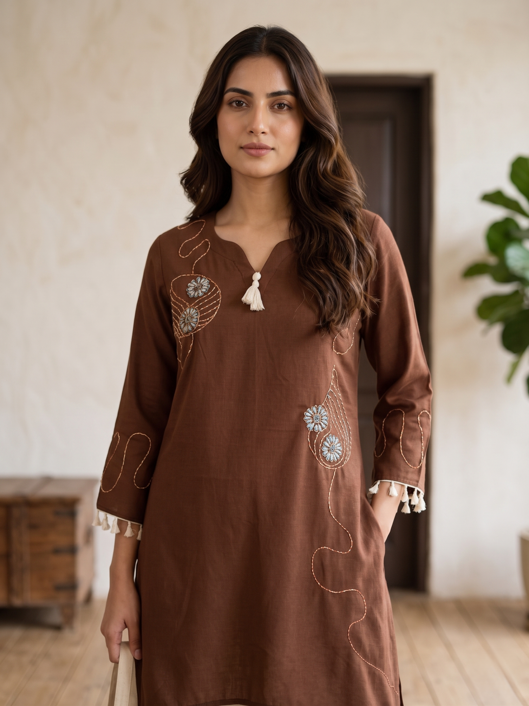 Prisha peanut cotton co-ord set