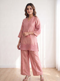 Prisha blossom embroidery cotton Co-ord Set
