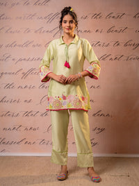 Param moss embroidery co-ord set