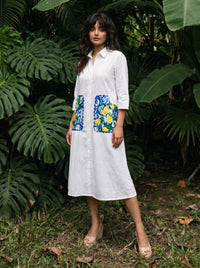 Ivanka vanilla cotton shirt dress