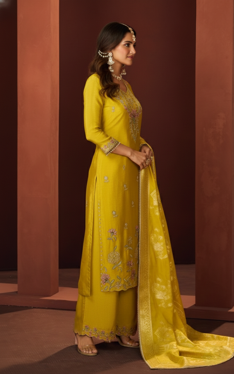 Haniya Amber Full Work Suit Set