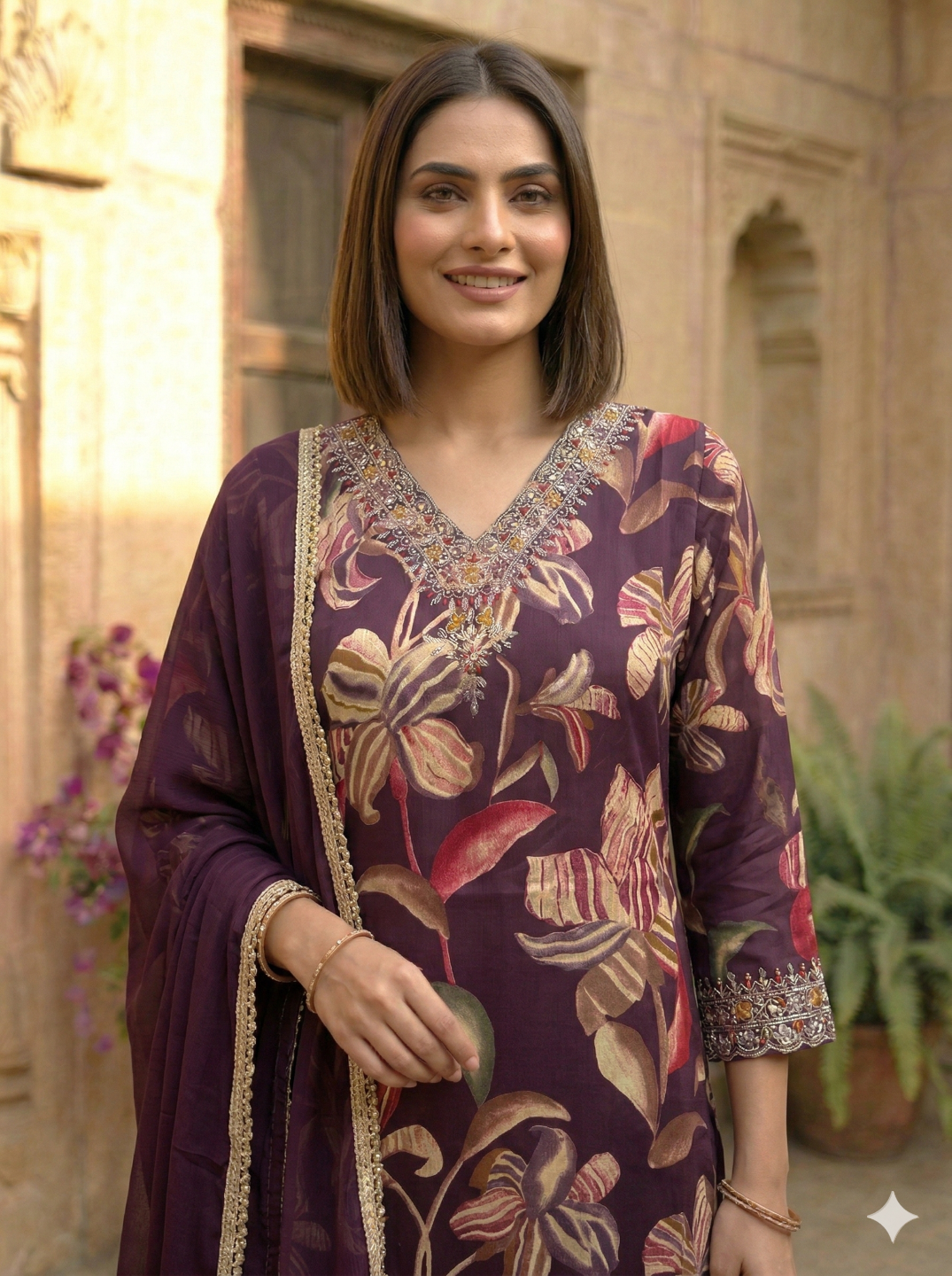 Reet Mulberry Printed Suit Set