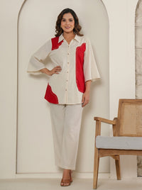 Puran crimson Cotton co-ord set