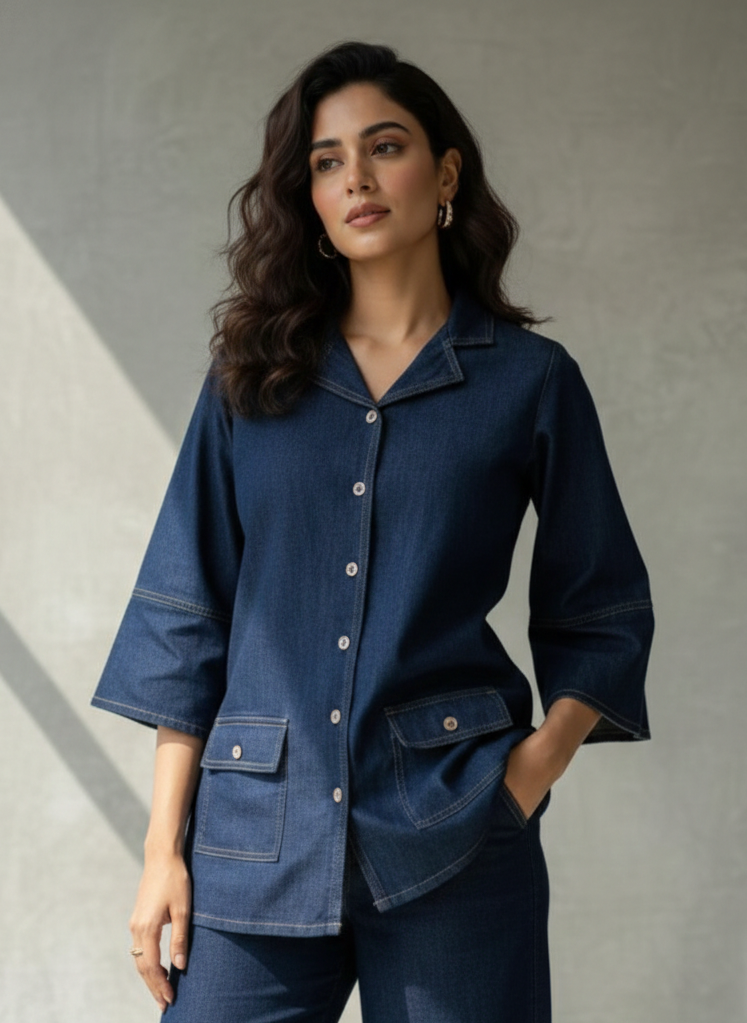 Prisha cobalt denim co-ord set