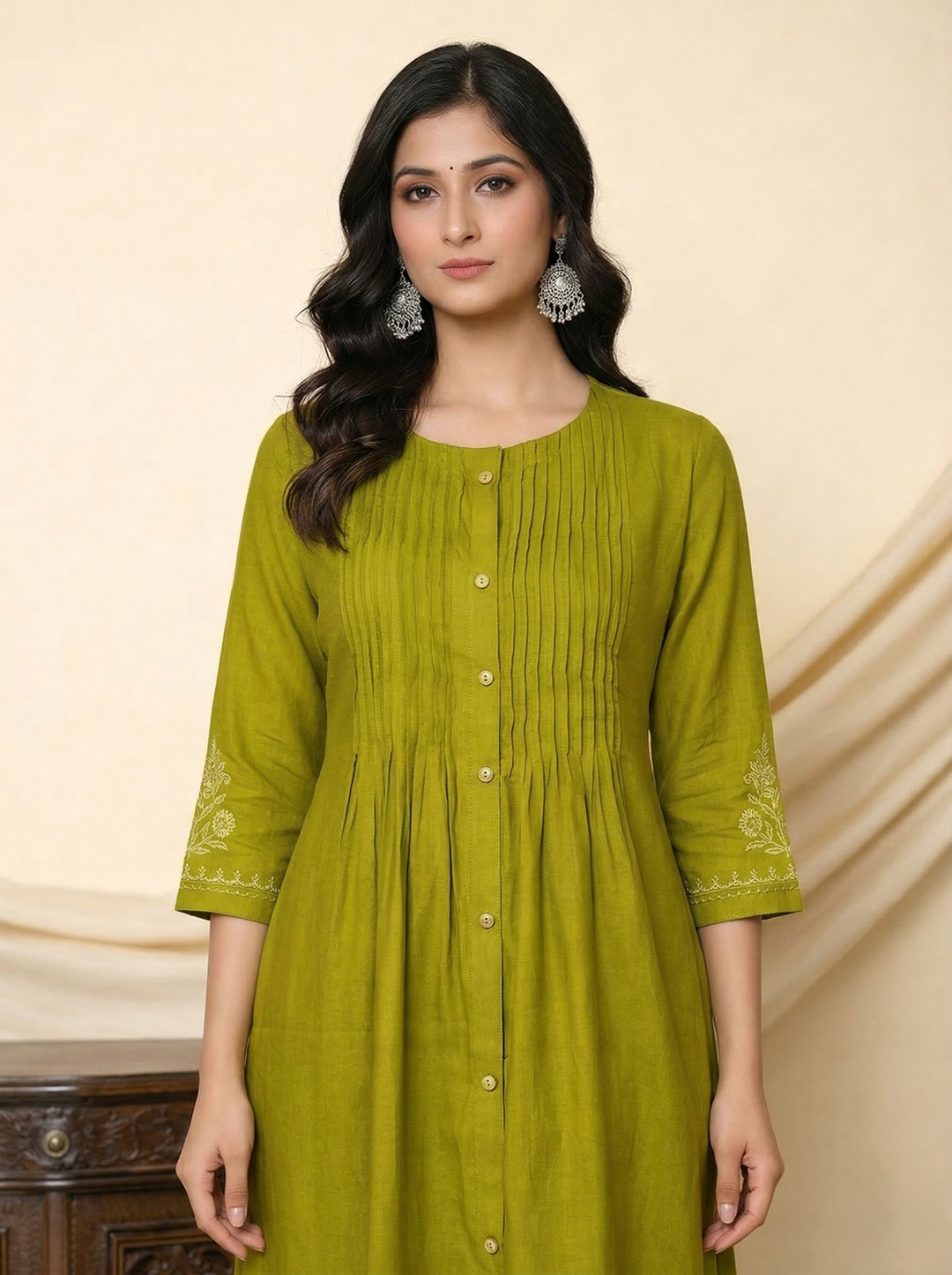 Mika Lime Kurta Pant Set