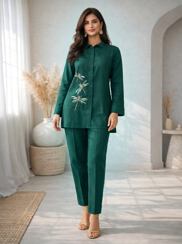 Oorvi Fern Embroidered Co-ord Set