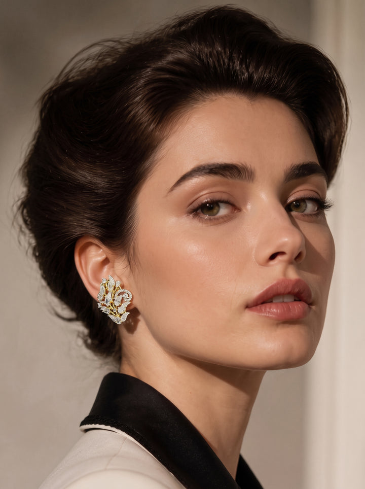 Monstera Floral Cluster Earring