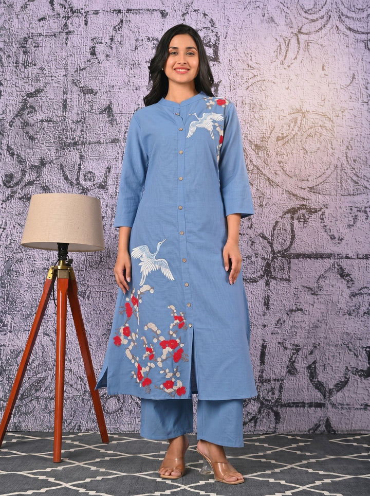 Rajhans Sky Embroidery Kurta Pant Set