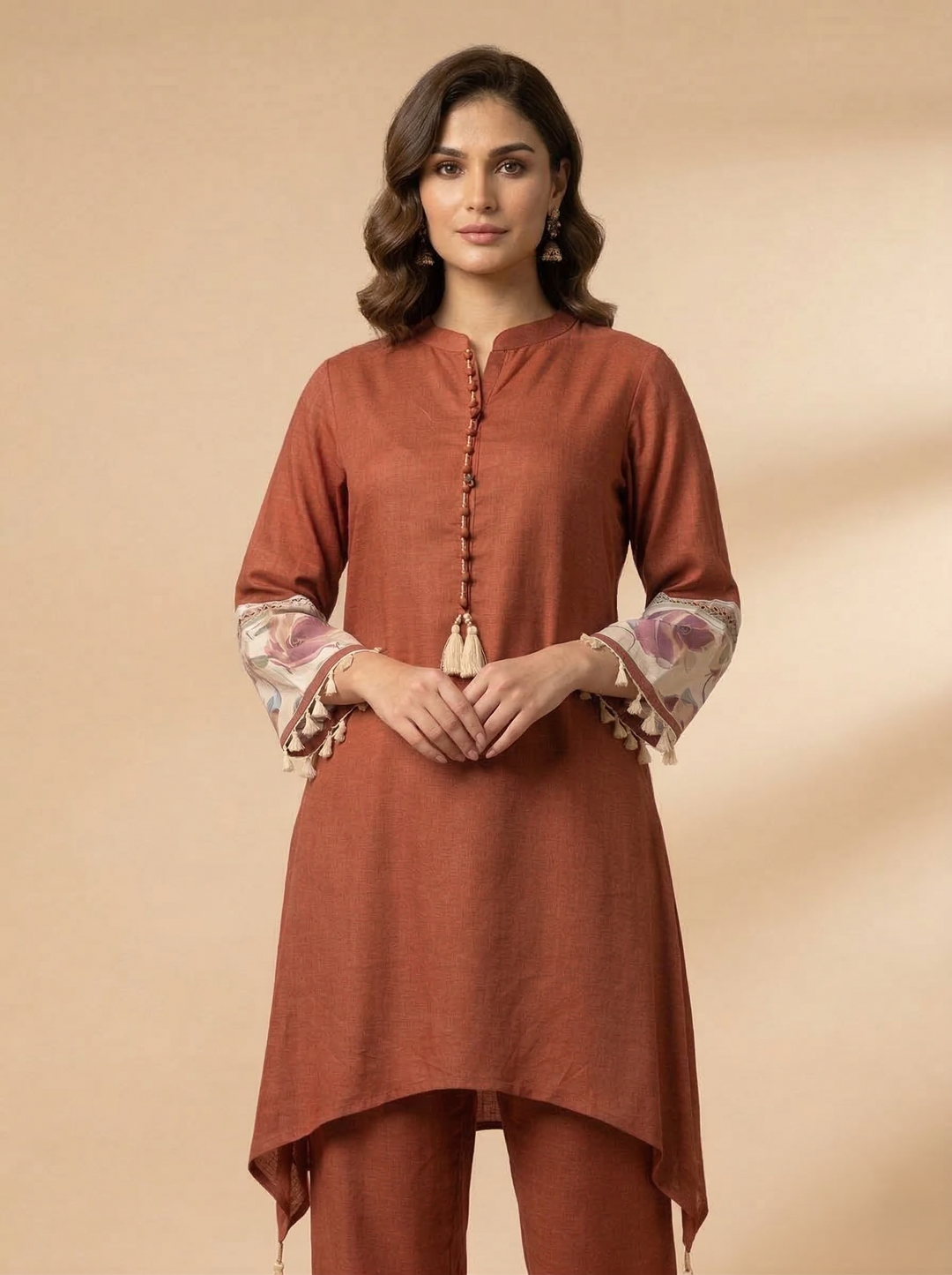 Prisha tangerine cotton co-ord set