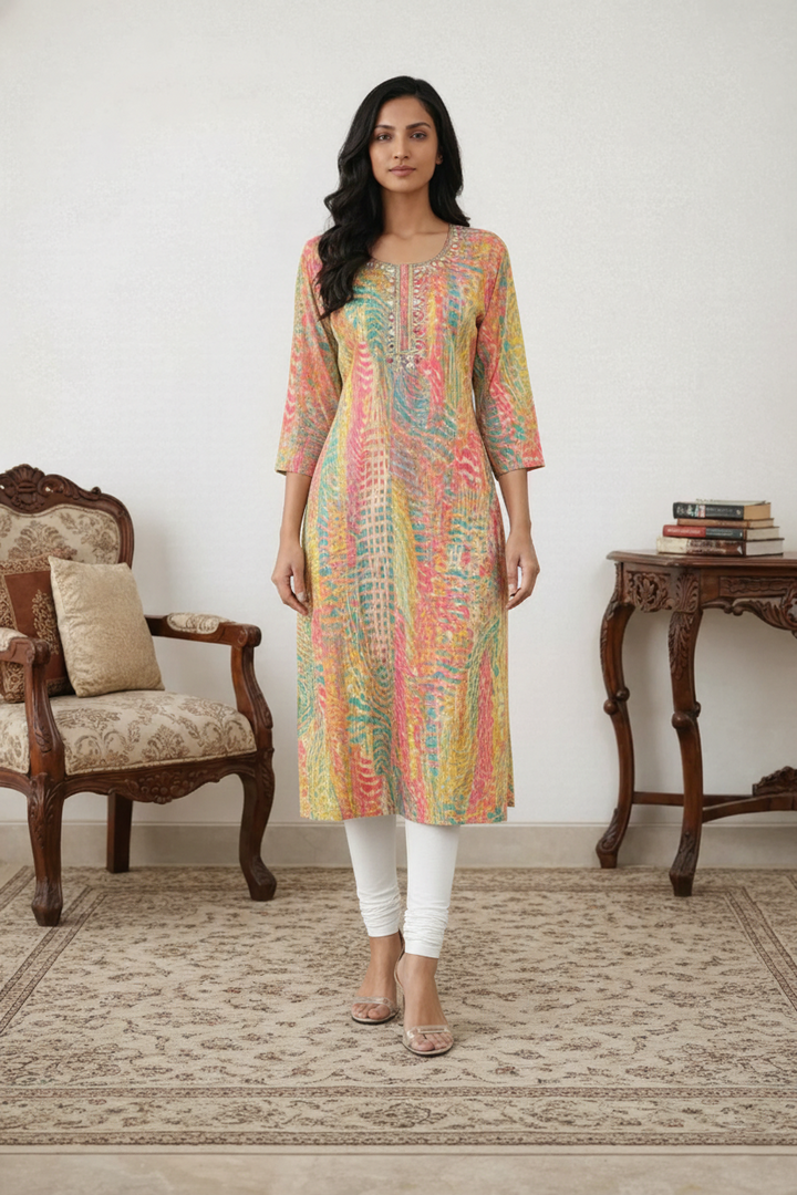 Yami Rainbow Printed Kurti