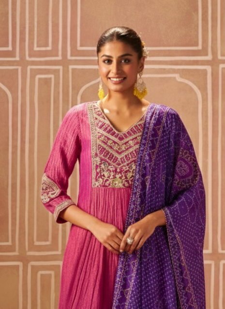 Shireen Taffy Full Work Premium Heavy Suit Set