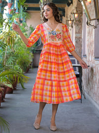 Tatva vivid cotton midi dress