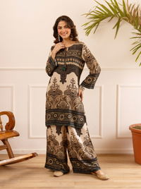 Karen vintage printed cotton kurta pant set