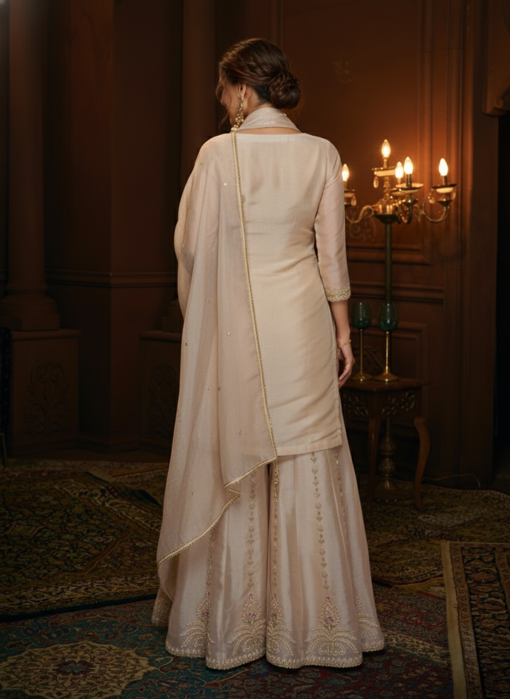 Haniya Pearl Full Work Premium Gharara Set
