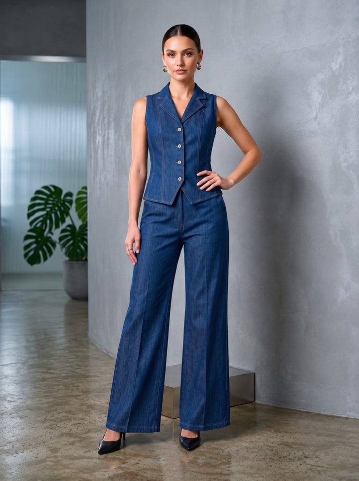 Prisha Cloud Denim Co-ord Set
