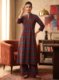 Akshara brick cotton kurta pant set