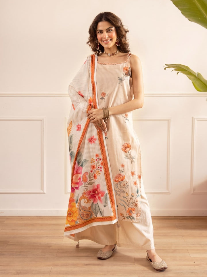 Kashvi Caramel Cotton Suit Set