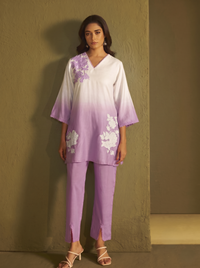 Itrh periwinkle applique co-ord set
