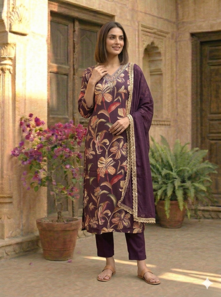 Reet Mulberry Printed Suit Set