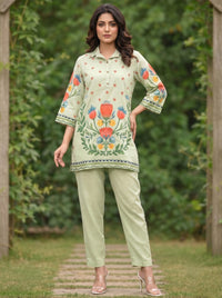 Viyona pista cotton printed co-ord set