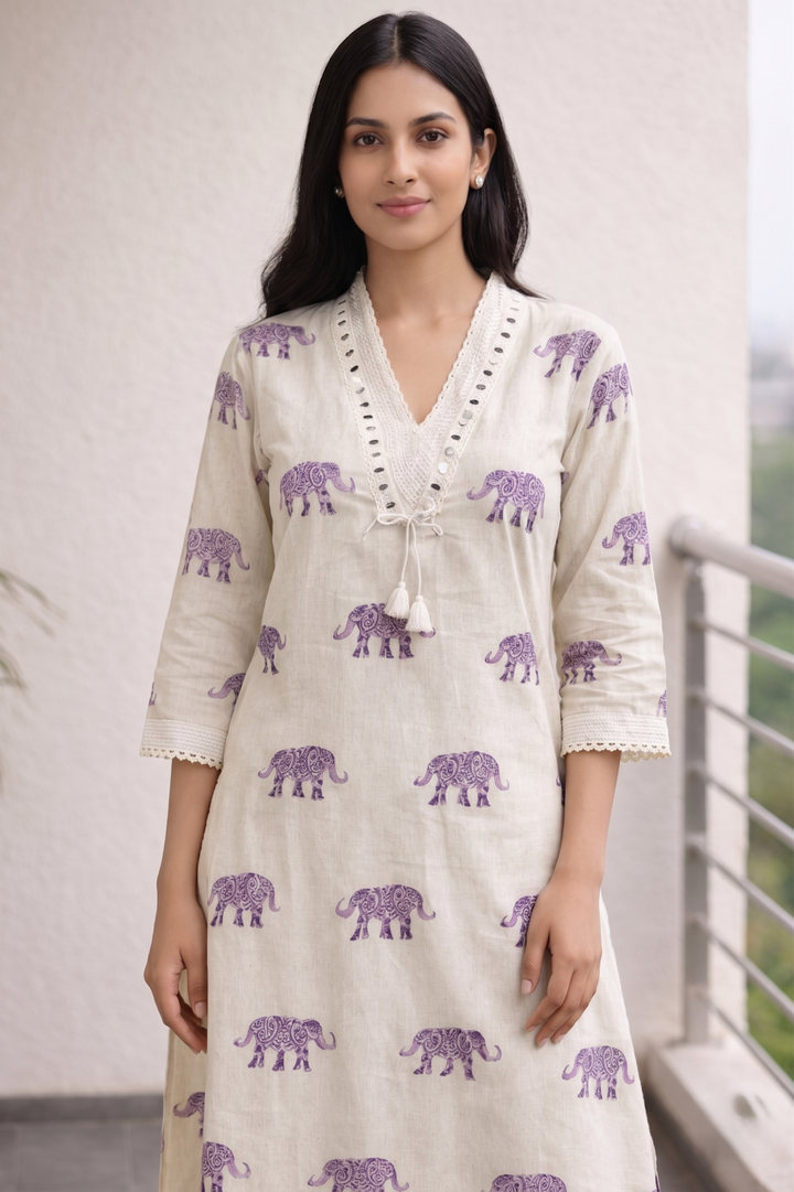 Surbhi hathi cotton kurta pant set