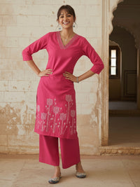 Swades rouge cotton co-ord set