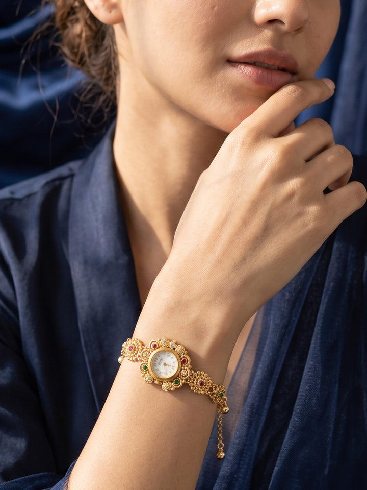 Kashmiri Regal Gemstone Watch Bracelet