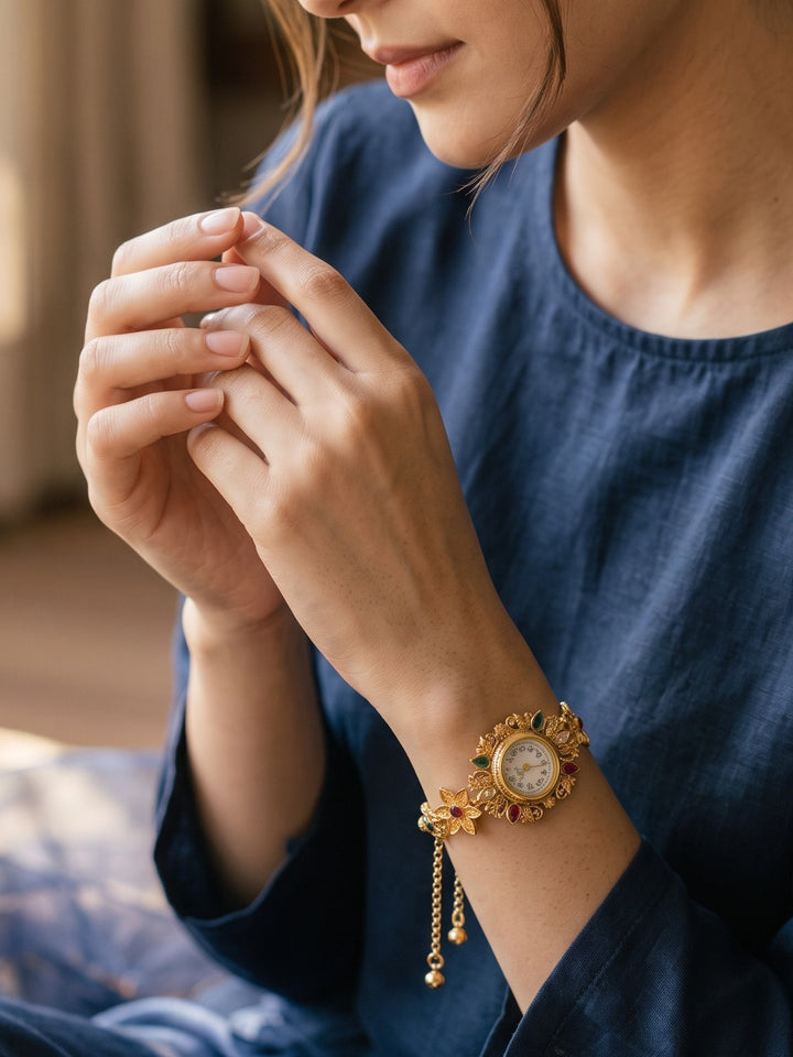 Kashmiri Golden Maharani Watch Bracelet