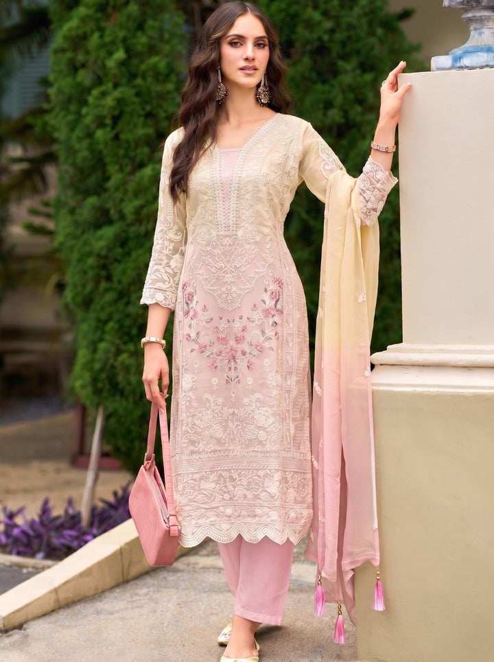 FAIZA PINK FULL WORK PREMIUM SUIT SET