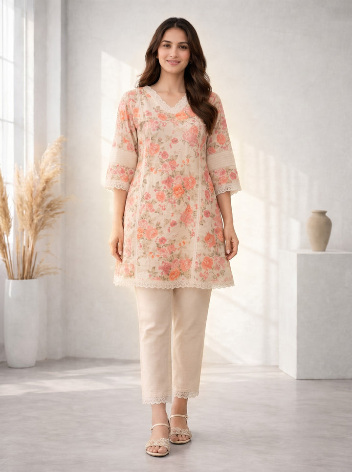 Surbhi Flora Printed Cotton Kurta Pant Set