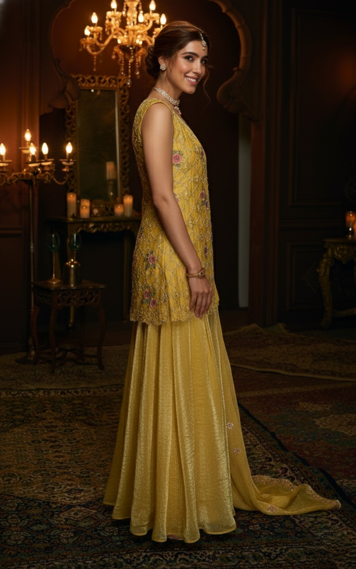 Haniya canary full work suit set