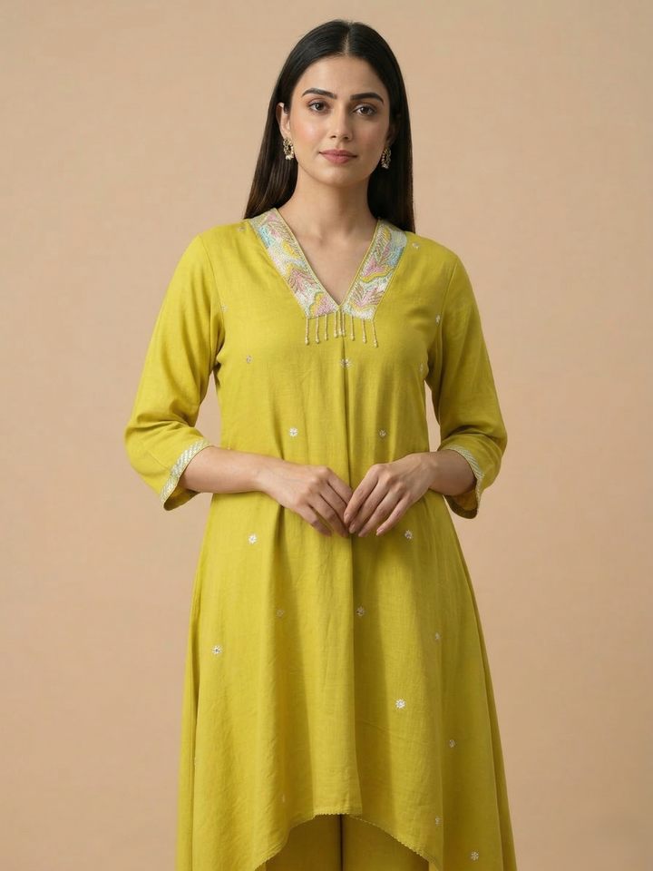Tanishk Citrus Work Co-ord Set