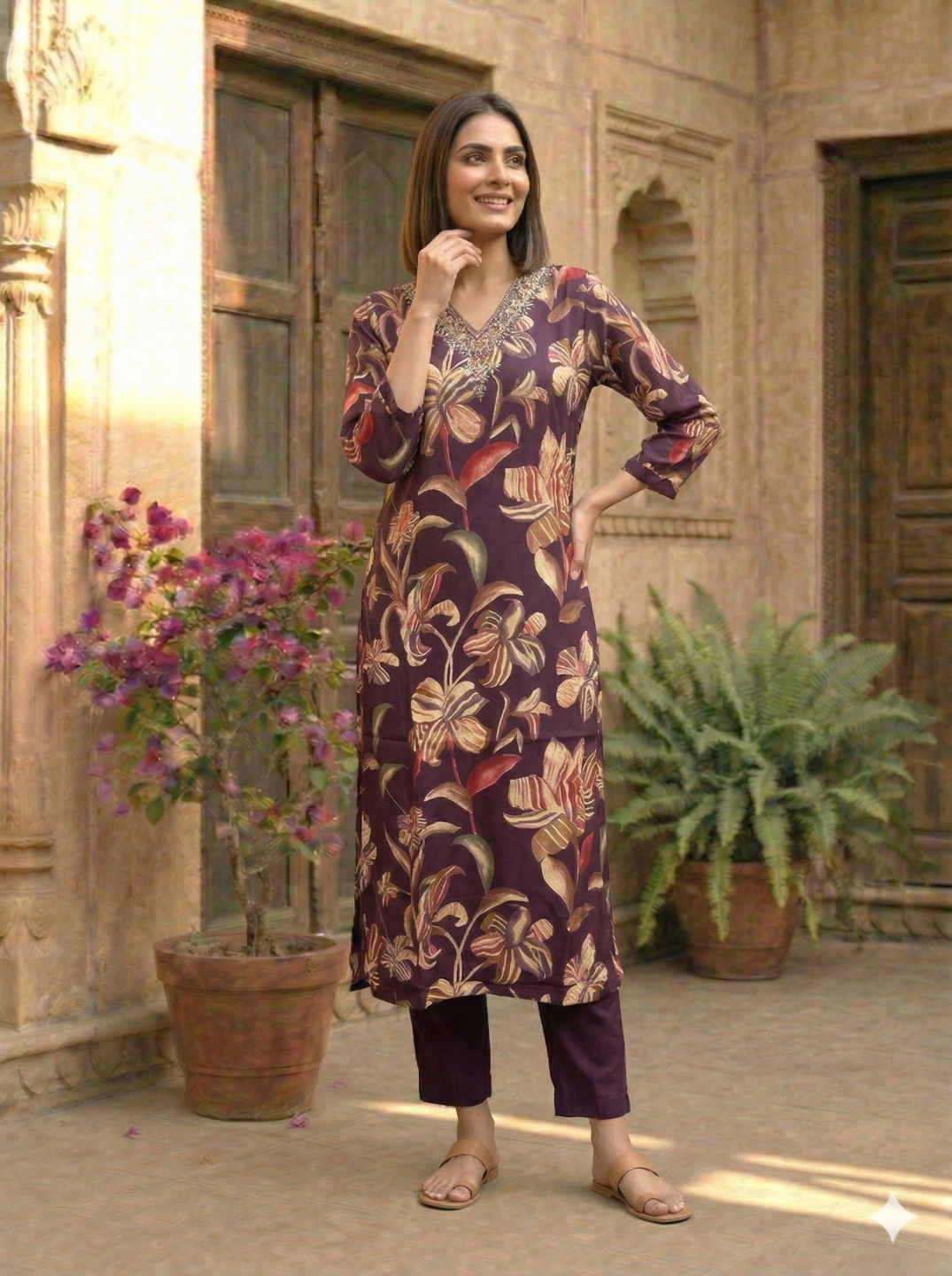 Reet Mulberry Printed Suit Set