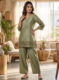 Prisha moss embroidery cotton co-ord set