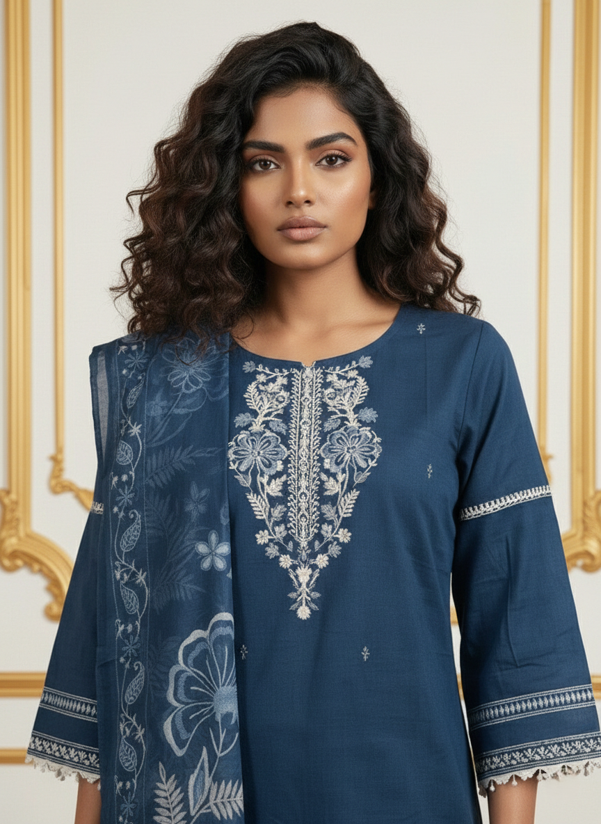 Molly Nile Cotton Embroidered Suit Set