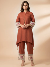 Prisha tangerine cotton co-ord set
