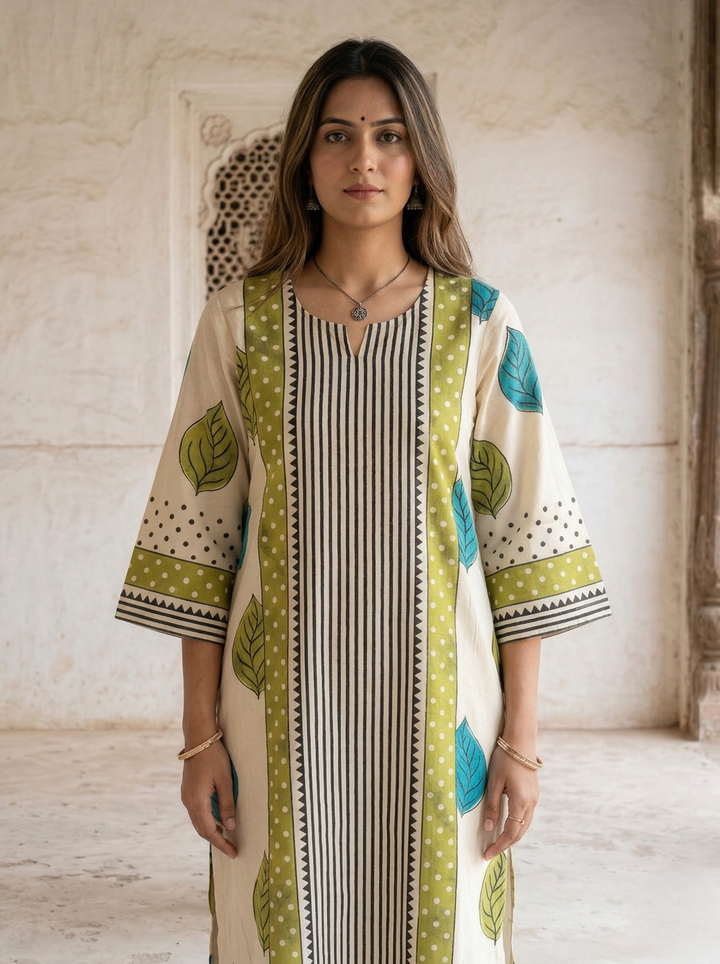 Virosh mantis printed cotton kurta pant set