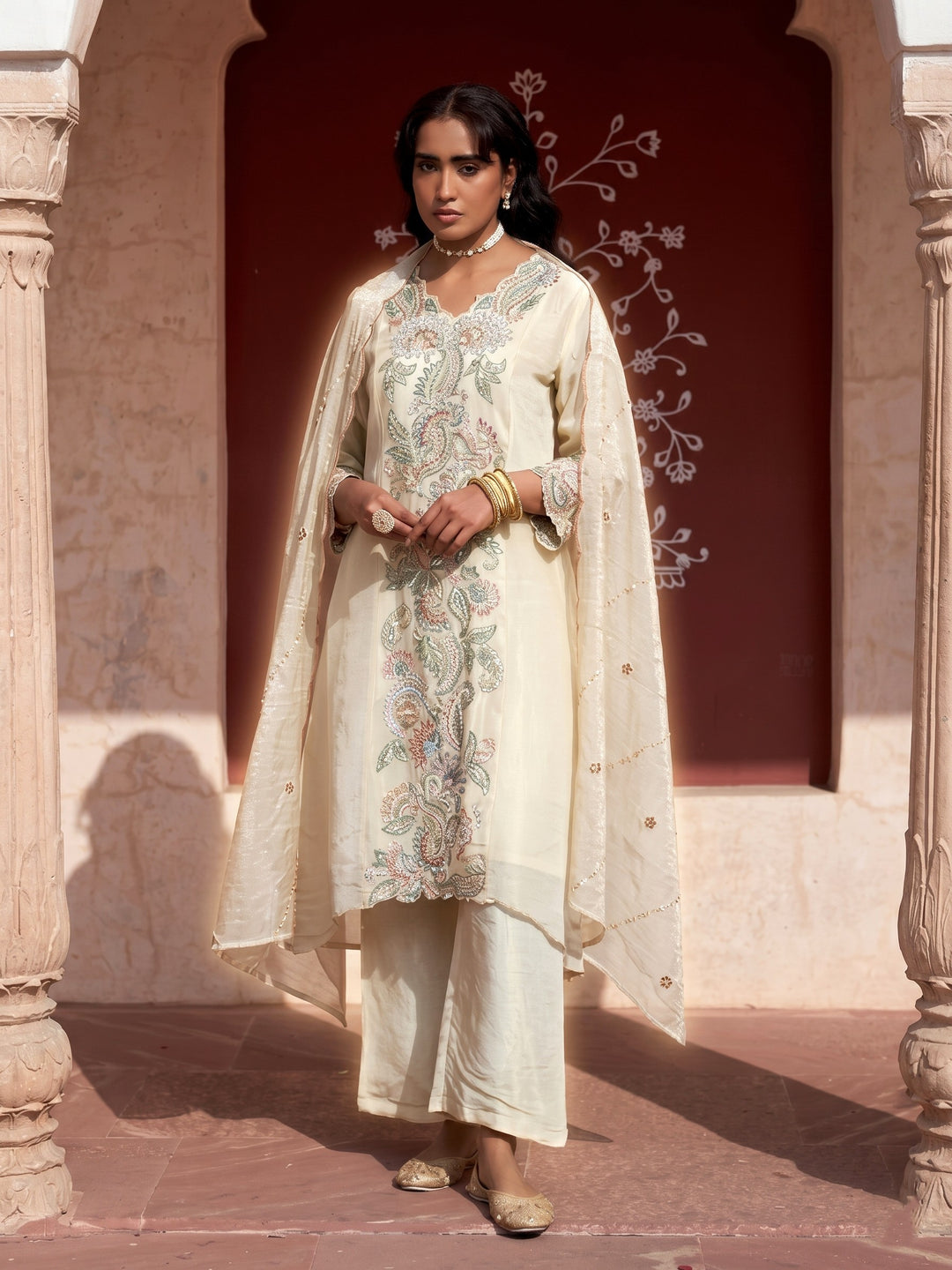 Mihika pearl full work suit set