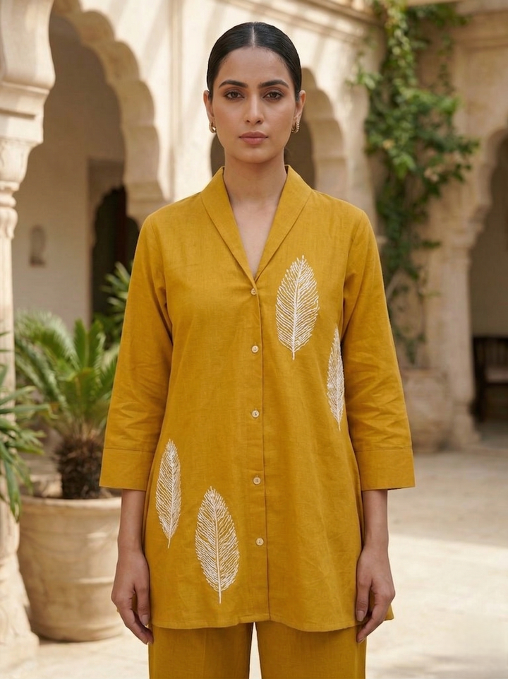 Sargi sunflower embroidery cotton co-ord set