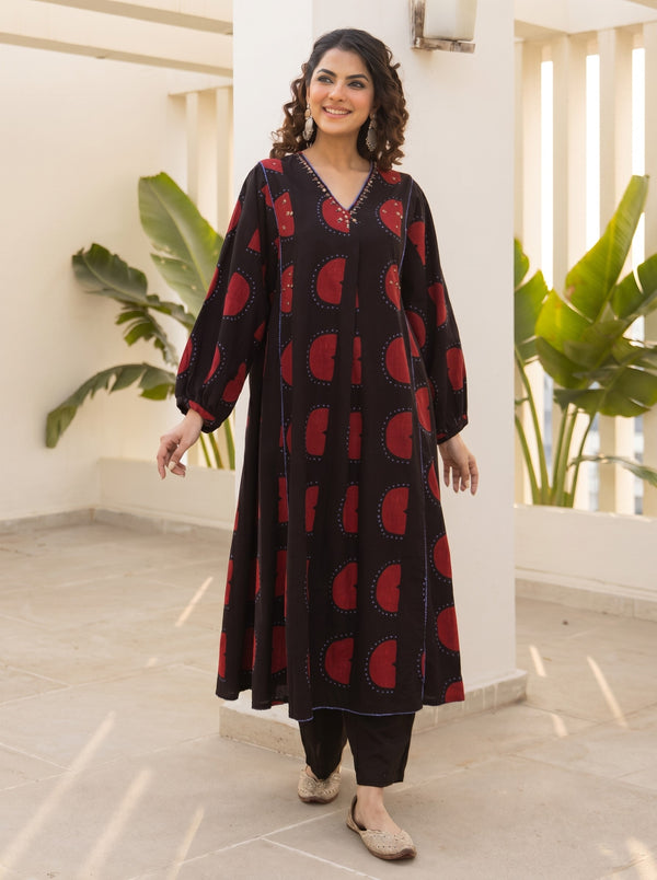 Karen Jade Cotton Kurta Pant Set