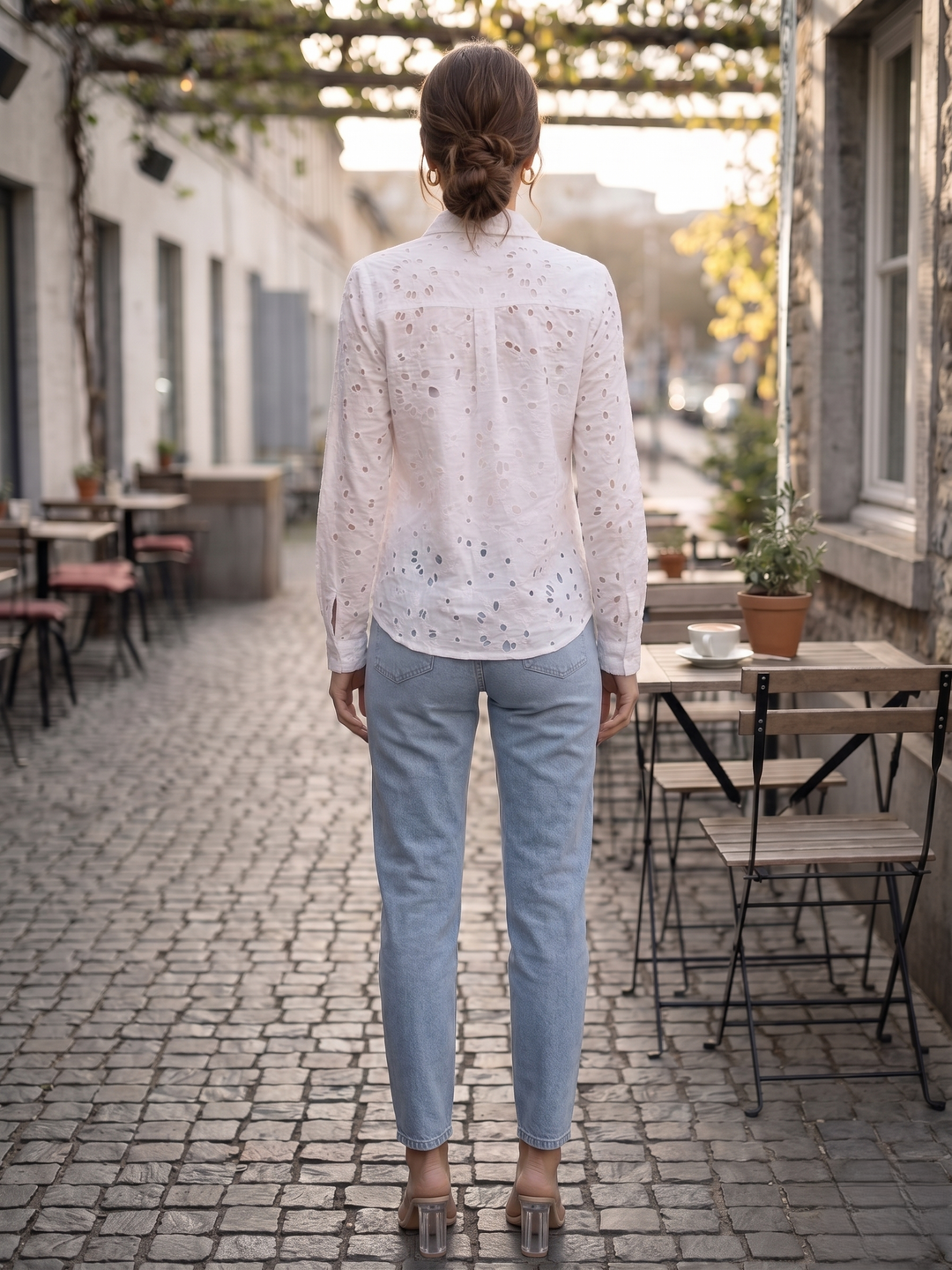 Perka Harp schiffli Cotton shirt