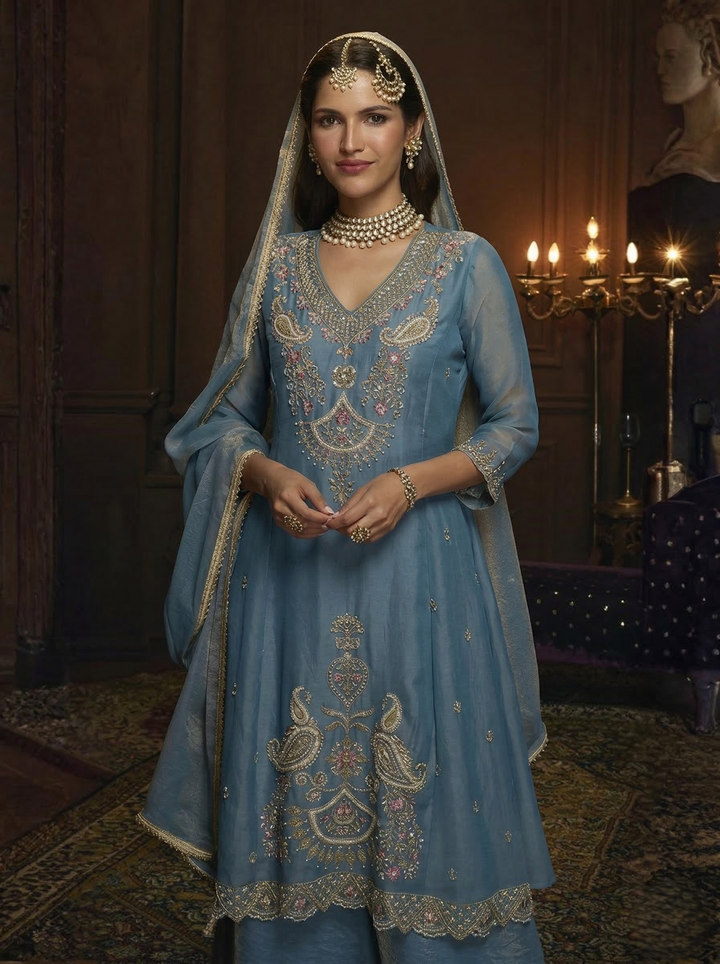 Haniya ocean full work Gharara set