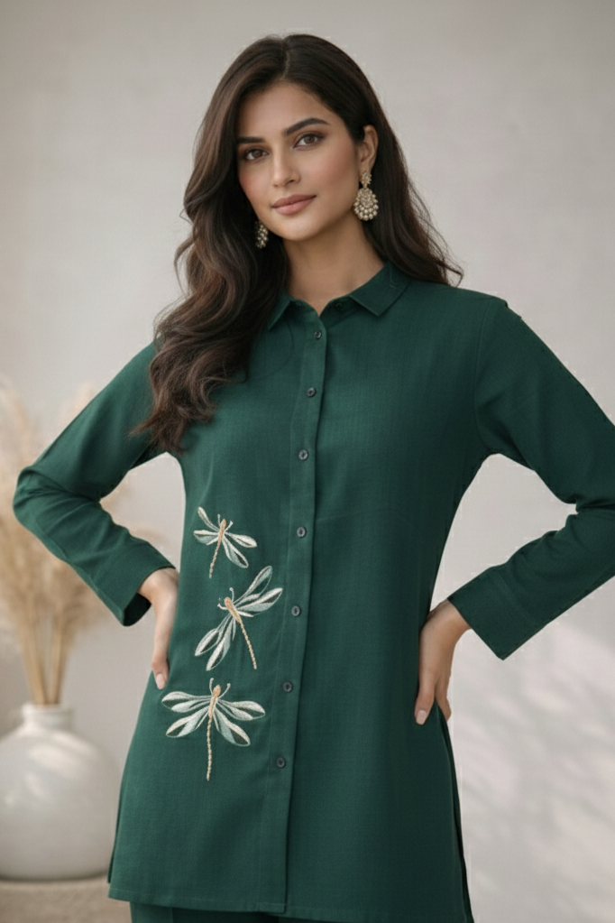 Oorvi Fern Embroidered Co-ord Set