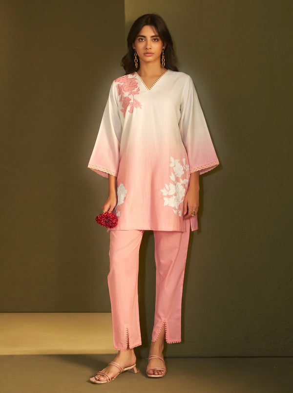 itrh softpink embroidery cotton co-ord set