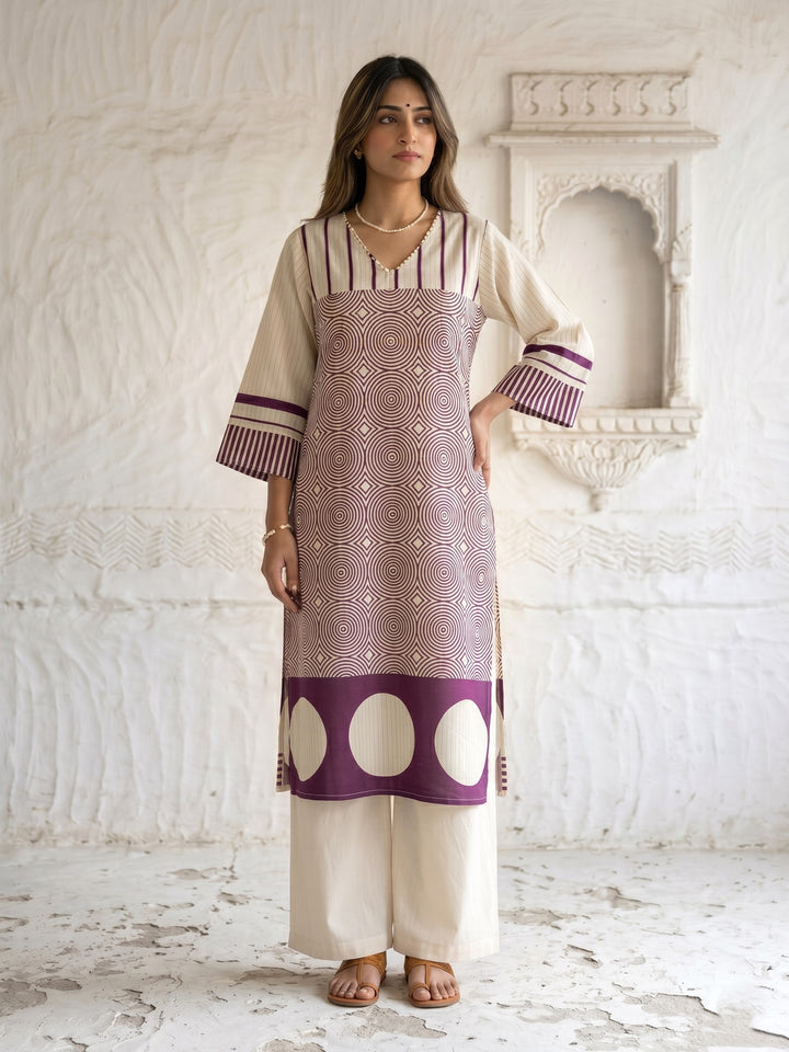 Swades thistle cotton kurta pant set