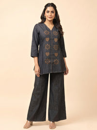 Prisha heart denim co-ord set